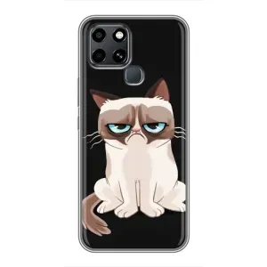 Чохол з принтом для Infinix Smart 6 (AlphaPrint) Модні коти (Сумний кіт)