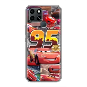 Силиконовый чехол Маквин для Infinix Smart 6 (Коллаж Молния Маквин)
