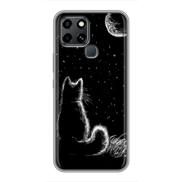 Чехол с принтом «Котик и луна» для Infinix Smart 6