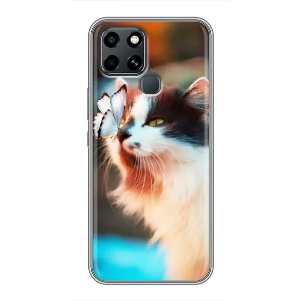 Чехол с принтом «Котик с бабочкой» для Infinix Smart 6