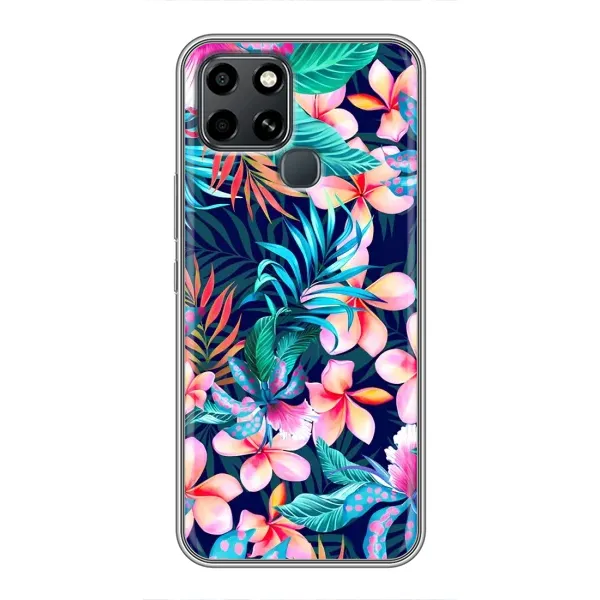 Чехол с принтом «Красочные цветы» для Infinix Smart 6