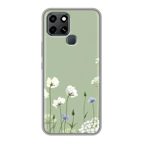 Чехол с принтом «Цветы на зеленом» для Infinix Smart 6