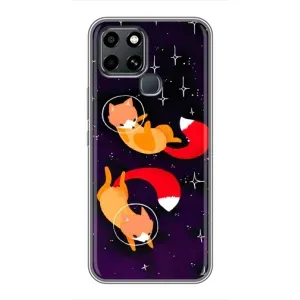 Чохли з картинкою Лисичка для Infinix Smart 6 (VPrint) (Лисички космонавти)