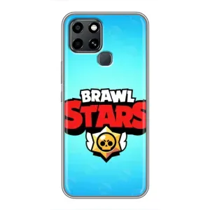 Чехлы Brawl Stars для Infinix Smart 6 (AlphaPrint) (Лого Бравл Старс)