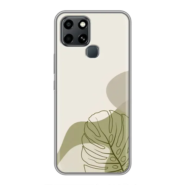 Чехол с принтом «Зеленая монстера дизайн» для Infinix Smart 6