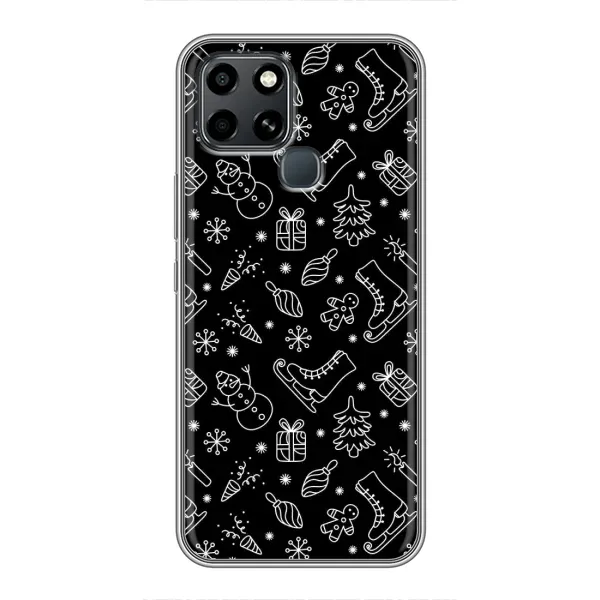 Чехол с принтом «Новогодний фон» для Infinix Smart 6