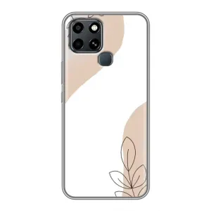 Силиконовый чехол с принтом в цветах на Infinix Smart 6 (Нюдовая веточка абстракция)