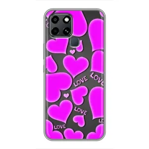 Чехлы для любимой на Інфінікс Смарт 6 (VPrint) (Pink hearts)