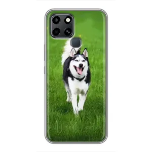 Чохол з Хаскі Infinix Smart 6 - (AlphaPrint) (Радісний Хаскі)