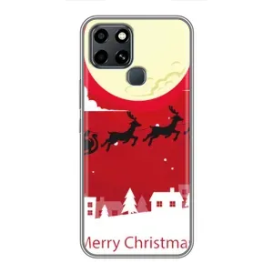 Різдвяні Чохли для Infinix Smart 6 (VPrint) (Санта з оленями)