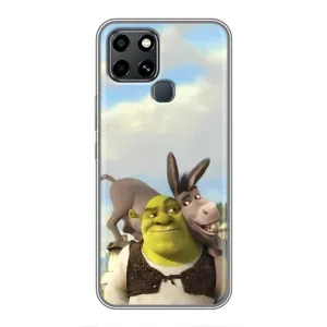 Чехол с мультфильмом Шрек на Infinix Smart 6 (Шрек и Осел)