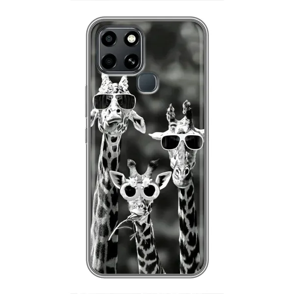 Чохол з принтом «Жирафи в окулярах» для Infinix Smart 6 Чохол з принтом «Жирафи в окулярах» для Infinix Smart 6
