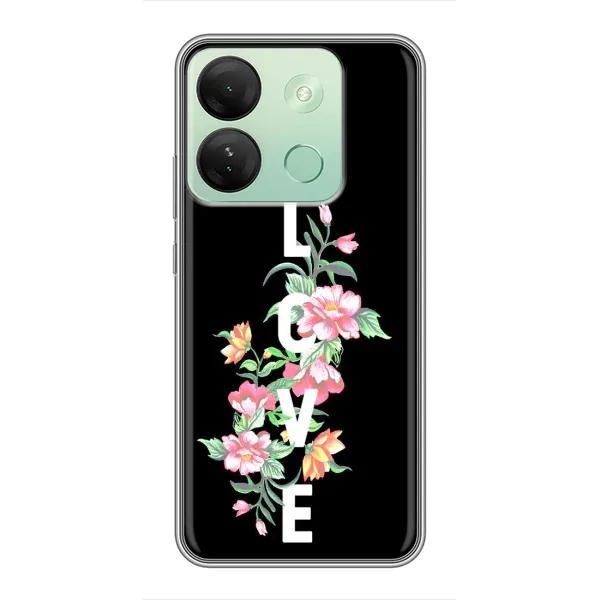 Чехол с принтом «Цветы LOVE» для Infinix Smart 7 HD Чехол с принтом «Цветы LOVE» для Infinix Smart 7 HD