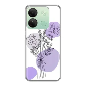 Силконовий чохол з принтом в квітах на Infinix Smart 7 HD (Букет фіолетова абстракція)