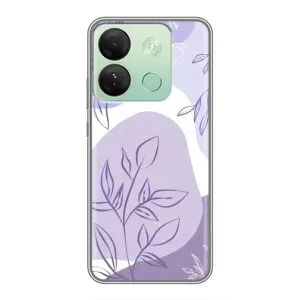 Силконовий чохол з принтом в квітах на Infinix Smart 7 HD (Фіолетове листя абстракція)