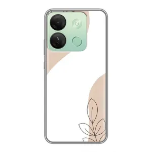 Силконовий чохол з принтом в квітах на Infinix Smart 7 HD (Нюдова гілочка абстракція)