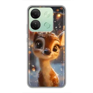 Яскравий чохол для Infinix Smart 7 HD з Зимові Оленята (Оленятко серед гірлянд)