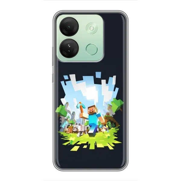Чехол с принтом «персонажи Minecraft» для Infinix Smart 7 HD