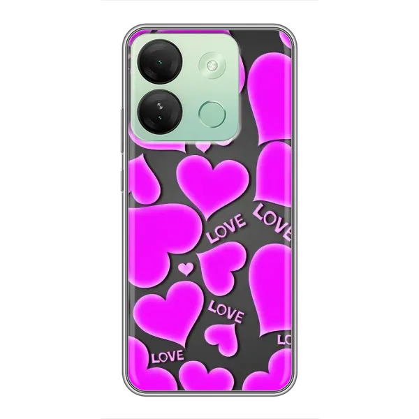 Чехол с принтом «Pink hearts» для Infinix Smart 7 HD Чехол с принтом «Pink hearts» для Infinix Smart 7 HD