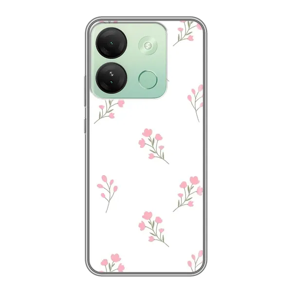 Чехол с принтом «Розовые цветы» для Infinix Smart 7 HD