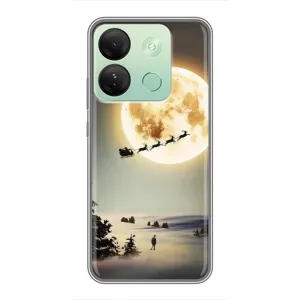 Новорічні, Святкові Чохли для Infinix Smart 7 HD - 2024 год (Санта на місяці)