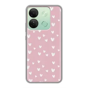 Чохол з розовим принтом для Infinix Smart 7 HD (Сердечки на рожевому)