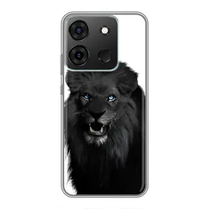 Чехлы с картинками животных Infinix Smart 7 (Черный ЛЕВ)