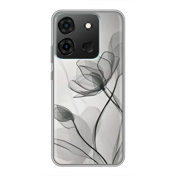 Чохол з принтом «Чорні квіти» для Infinix Smart 7