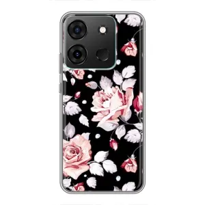 Чохли з квітами для Infinix Smart 7 (VPrint) (Квіти на чорному)