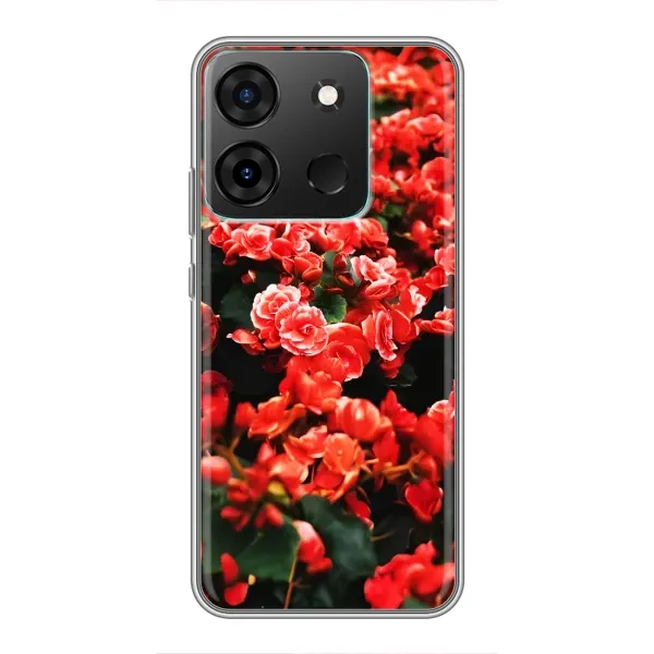 Чохол з принтом «Квіти червоні» для Infinix Smart 7