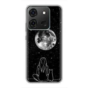 Чехол с рисунком кот на Infinix Smart 7 (Девушка с котом)