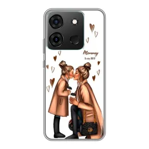 Чехол с печатью для Infinix Smart 7 - (Мама с ребенком) (AlphaPrint) (Дочка и мама)