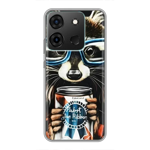 Чехол с принтом «Енот с банкой» для Infinix Smart 7