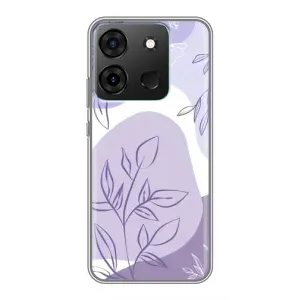 Силконовий чохол з принтом в квітах на Infinix Smart 7 (Фіолетове листя абстракція)