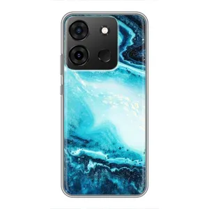 Мраморний чехол на Infinix Smart 7 (VPrint) (Блакитний мрамор)