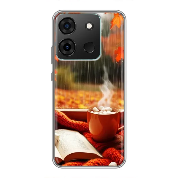 Чохол з принтом «Кава і дощ» для Infinix Smart 7 Чохол з принтом «Кава і дощ» для Infinix Smart 7