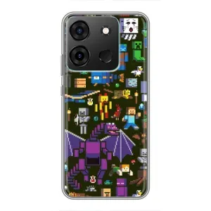 Чохол Майнкрафт на Infinix Smart 7 (AlphaPrint) Minecraft (Колаж Майнкрафт)