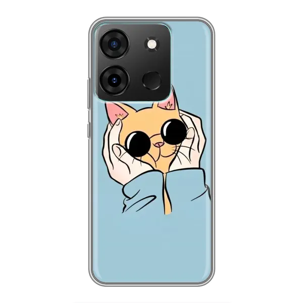 Чехол с принтом «Котик в очках» для Infinix Smart 7