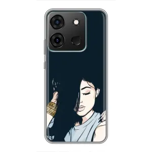 Чехол с печатью для Infinix Smart 7 - (Мода) (AlphaPrint) (Красивая девочка)