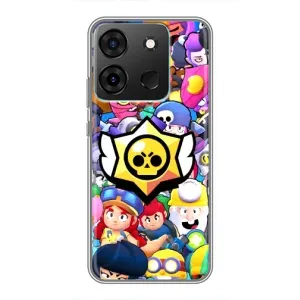 Чехол для Infinix Smart 7 Бравл Старс (VPrint) (Лого Brawl Stars)