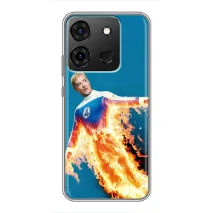 Чехол с принтом Фантастическая четверка для Infinix Smart 7 (Человек-факел в огне)