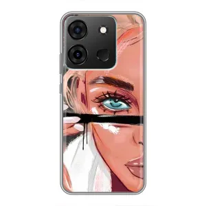 Чехол с печатью для Infinix Smart 7 - (Мода) (AlphaPrint) (Макияж)