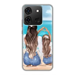 Чехол с печатью для Infinix Smart 7 - (Мама с ребенком) (AlphaPrint) (Мама с доченькой)