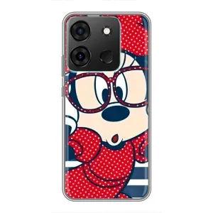 Эксклюзивный чехол для Infinix Smart 7 (AlphaPrint - Мультяшные) (Маус в очках)