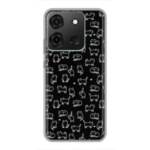 Чехол с принтом для Infinix Smart 7 (AlphaPrint) Модные коты (Меленькие котики)