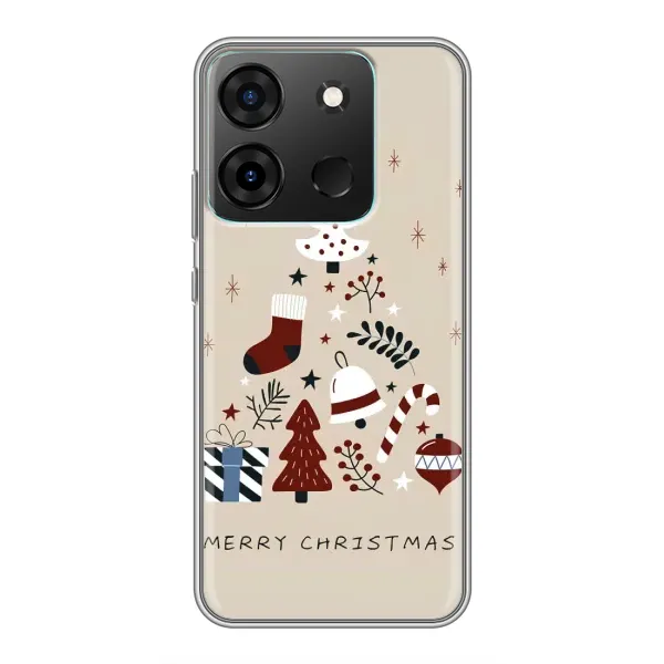 Чохол з принтом «Merry Christmas» для Infinix Smart 7 Чохол з принтом «Merry Christmas» для Infinix Smart 7