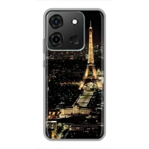 Чехол Эйфелева Башня для Infinix Smart 7 - (AlphaPrint) (Ночной Париж)