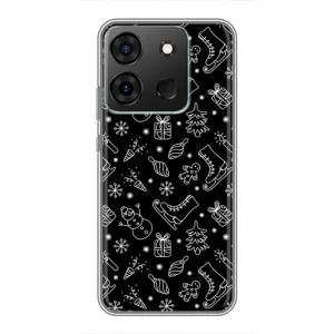 Новогодние, Праздничные Чехлы для Infinix Smart 7 - 2024 год (Новогодний фон)