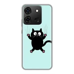 Чехол с принтом для Infinix Smart 7 (AlphaPrint) Модные коты (Падающий кот)