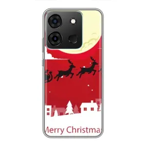 Різдвяні Чохли для Infinix Smart 7 (VPrint) (Санта з оленями)